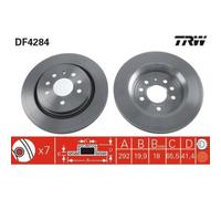 2x Disque de frein TRW DF4284 convient pour VAUXHALL CHEVROLET FIAT CADILLAC