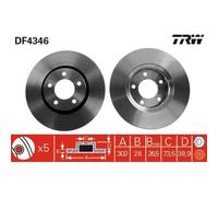 TRW Disque de frein LUC DF4346 – Avant ventilé – 1 pièce