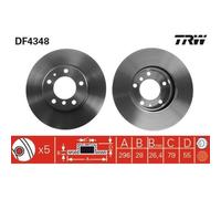 2x Disque de frein TRW DF4348 convient pour BMW