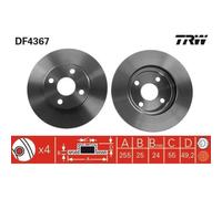 2x Disque de frein TRW DF4367 convient pour TOYOTA GEELY BYD