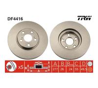 2x Disque de frein TRW DF4416 convient pour TOYOTA
