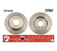 2x Disque de frein TRW DF4420 convient pour MAZDA