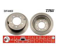 2x Disque de frein TRW DF4483 convient pour TOYOTA LEXUS