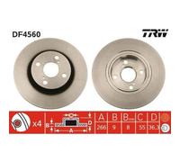 2x Disque de frein TRW DF4560 convient pour TOYOTA