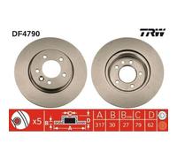 2x Disque de frein TRW DF4790 convient pour LAND ROVER