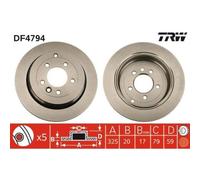 2x Disque de frein TRW DF4794 convient pour LAND ROVER