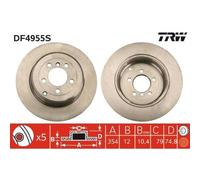 2x Disque de frein TRW DF4955S convient pour LAND ROVER