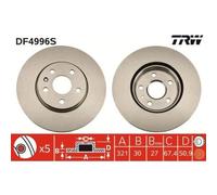 2x Disque de frein TRW DF4996S convient pour VAUXHALL CHEVROLET BUICK (SGM)