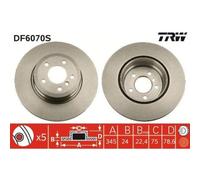 2x Disque de frein TRW DF6070S convient pour BMW