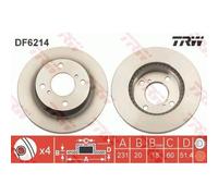 2x Disque de frein TRW DF6214 convient pour SUZUKI NISSAN