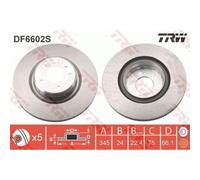 2x Disque de frein TRW DF6602S convient pour BMW
