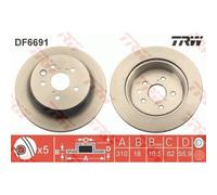 2x Disque de frein TRW DF6691 convient pour LEXUS