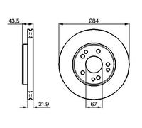 Bosch Disque de frein ventilé 0 986 478 186 pour Mercedes‑Benz 190 Classe E – 2x