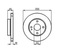 2x Disque de frein ventilé 0 986 478 241 BOSCH pour MAZDA KIA