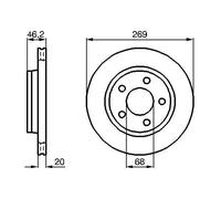 2x Disque de frein ventilé 0 986 478 316 BOSCH pour AUDI 100 C3 A trois volumes