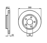 2x Disque de frein ventilé 0 986 478 316 BOSCH pour AUDI 100 C3 A trois volumes