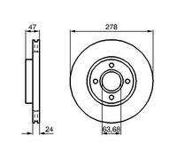 2x Disque de frein ventilé 0 986 478 427 BOSCH pour FORD SCORPIO II MONDEO II