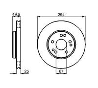 Bosch Disque de frein 0 986 478 428 ventilé 2x pour Mercedes-Benz Classe E