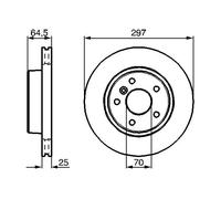 Bosch Disque de frein 0 986 478 483 - Ventilé 297 mm - Essieu avant - ECE-R90
