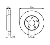 Bosch Disque de frein 0 986 478 486 ventilé pour Opel Sintra – 2 pièces