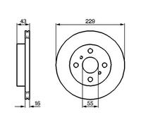 Bosch Disque de frein 0 986 478 491 ventilé 2x pour Toyota Starlet