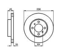 2x Disque de frein ventilé 0 986 478 572 BOSCH pour MITSUBISHI PROTON