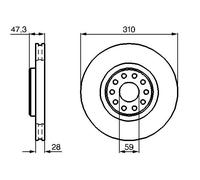 2x Disque de frein ventilé 0 986 478 669 BOSCH pour LANCIA ALFA ROMEO