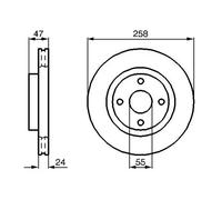 2x Disque de frein ventilé 0 986 478 989 BOSCH pour MAZDA