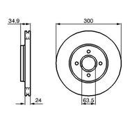 2x Disque de frein ventilé 0 986 479 048 BOSCH pour FORD FOCUS I Turnier FOCUS I