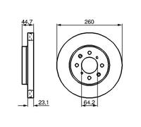 2x Disque de frein ventilé 0 986 479 226 BOSCH pour HONDA CIVIC VII Hatchback