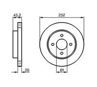 2x Disque de frein ventilé 0 986 479 238 BOSCH pour NISSAN ALMERA I