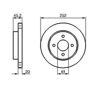 2x Disque de frein ventilé 0 986 479 238 BOSCH pour NISSAN ALMERA I