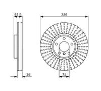 Bosch Disque de frein 0 986 479 349 ventilé pour BMW X5 2x