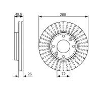 Bosch Disque de frein ventilé 0 986 479 353 pour KIA CARENS II Monospace 2x