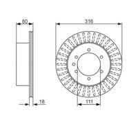 Bosch Disque de frein 0 986 479 385, arrière ventilé, 1 pièce