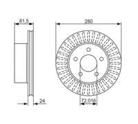 Disque de frein BOSCH 0 986 479 386 avant, ventilé, 1 pièce