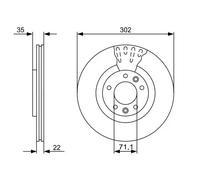 2x Disque de frein ventilé 0 986 479 500 BOSCH pour CITROËN C6