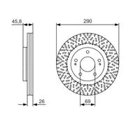 BOSCH Jeu de 2 disques de frein 4047025168120 MITSUBISHI GRANDIS
