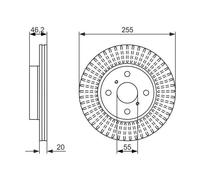 Bosch Disques de frein ventilés 0 986 479 616 pour Toyota IQ 2x