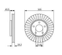Disque de frein BOSCH 0 986 479 698 avant, ventilé, à haute teneur en carbone, 1 pièce