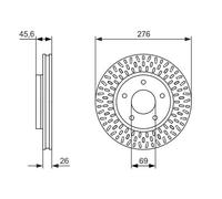 Disque de frein BOSCH 0 986 479 783 avant, ventilé, 1 pièce