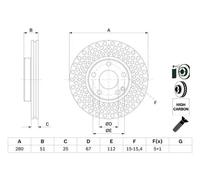 Disque de frein BOSCH 0 986 479 A00 avant, ventilé, à haute teneur en carbone, 1 pièce