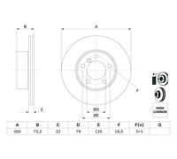 2x Disque de frein ventilé 0 986 479 A18 BOSCH pour BMW 1 3 4 Coupé 3 Touring