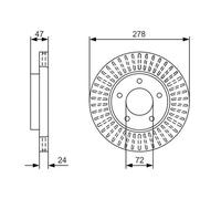 2x Disque de frein ventilé 0 986 479 A52 BOSCH pour FORD MAVERICK