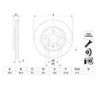 2x Disque de frein ventilé 0 986 479 E01 BOSCH pour VW POLO V