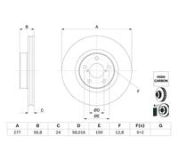 2x Disque de frein ventilé 0 986 479 E69 BOSCH pour SUBARU LEGACY I LEGACY III