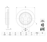 2x Disque de frein ventilé 0 986 479 G84 BOSCH pour JEEP GRAND CHEROKEE IV