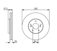 2x Disque de frein ventilé 0 986 479 R47 BOSCH pour HONDA ACCORD VII