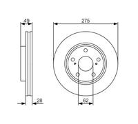 2x Disque de frein ventilé 0 986 479 R58 BOSCH pour TOYOTA CAMRY A trois volumes