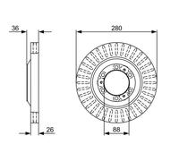2x Disque de frein ventilé 0 986 479 V88 BOSCH